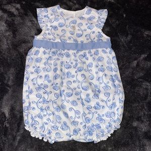 NWOT Baby Dior White and Blue Patterned Bubble 9M